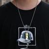 Titanium Steel Hip Hop Cartoon Smiley Skateboard Pendant Necklace for Men & Women