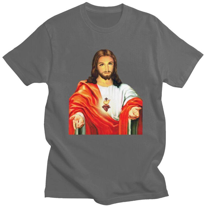 Custom Sacred Heart Of Jesus Tshirts Men Short Sleeve Leisure T Shirt Christian Catholic God Tshirt Slim Fit 100 Cotton Tee