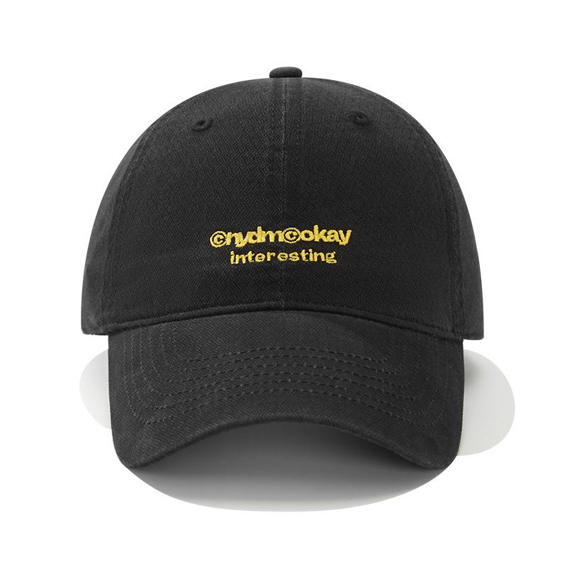 Embroidered baseball cap spring new casual couple showing small face big head circumference cap trendy brand