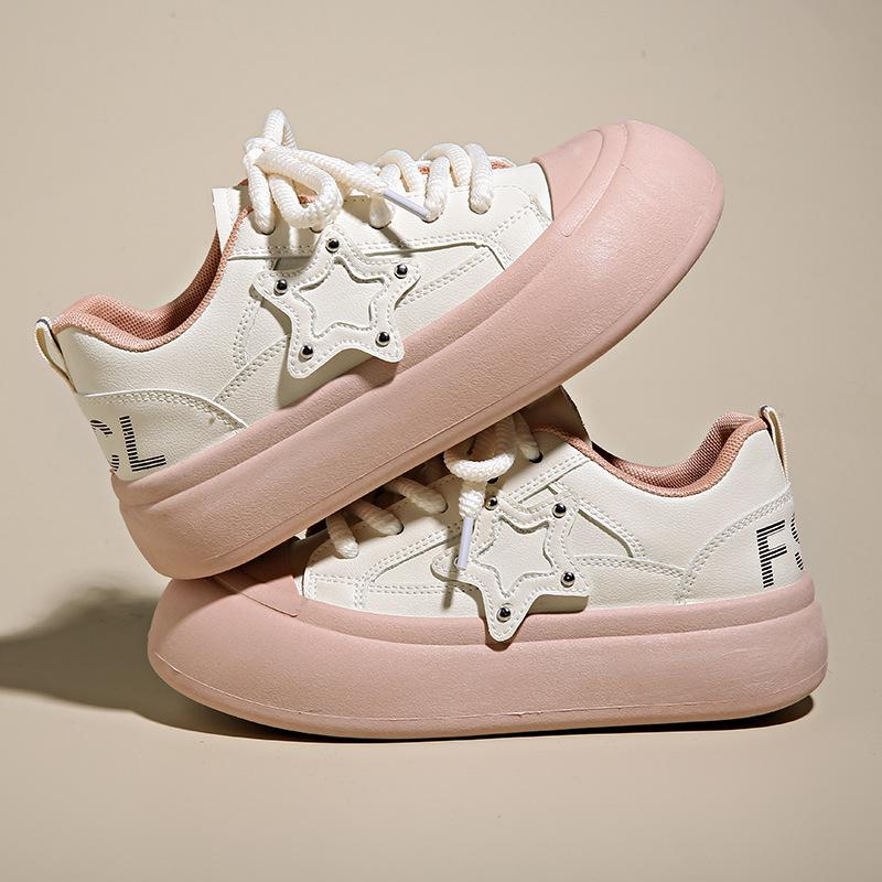 2025 spring new star board shoes student versatile casual Korean version muffin shoes ugly cute bread shoes women TMY610