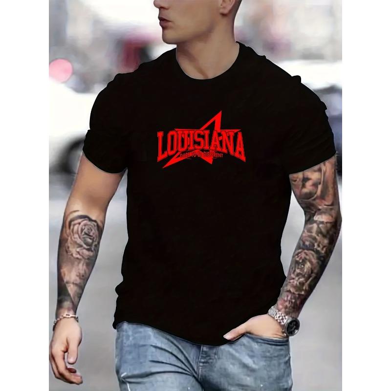 

Men s Summer Fashion Casual Crew Neck T-Shirt, Breathable Comfortable Short Sleeve with Printed Design, Micro-elastic Texture, New Model S чёрный