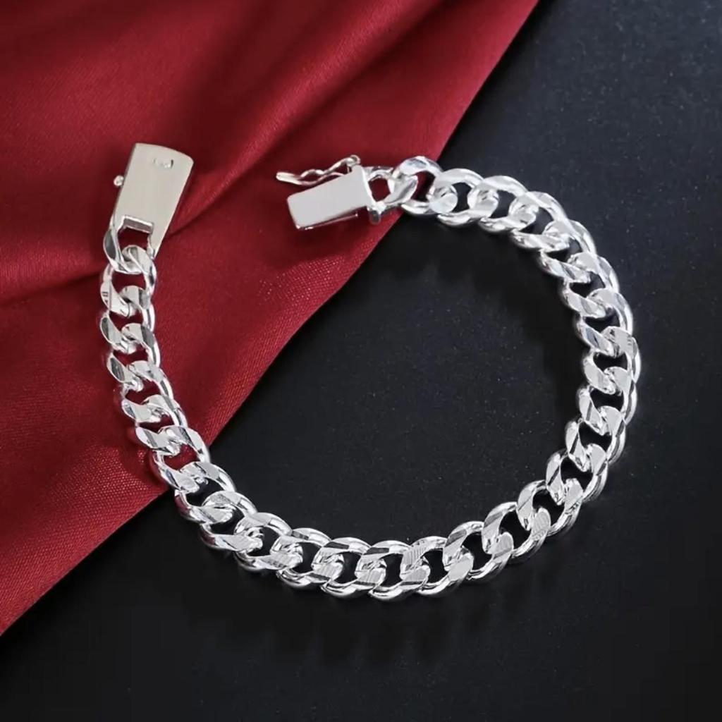 TEMU Europeisk og Amerikansk 10MM Cubansk Lenke Firkantspenne Armbånd for Menn