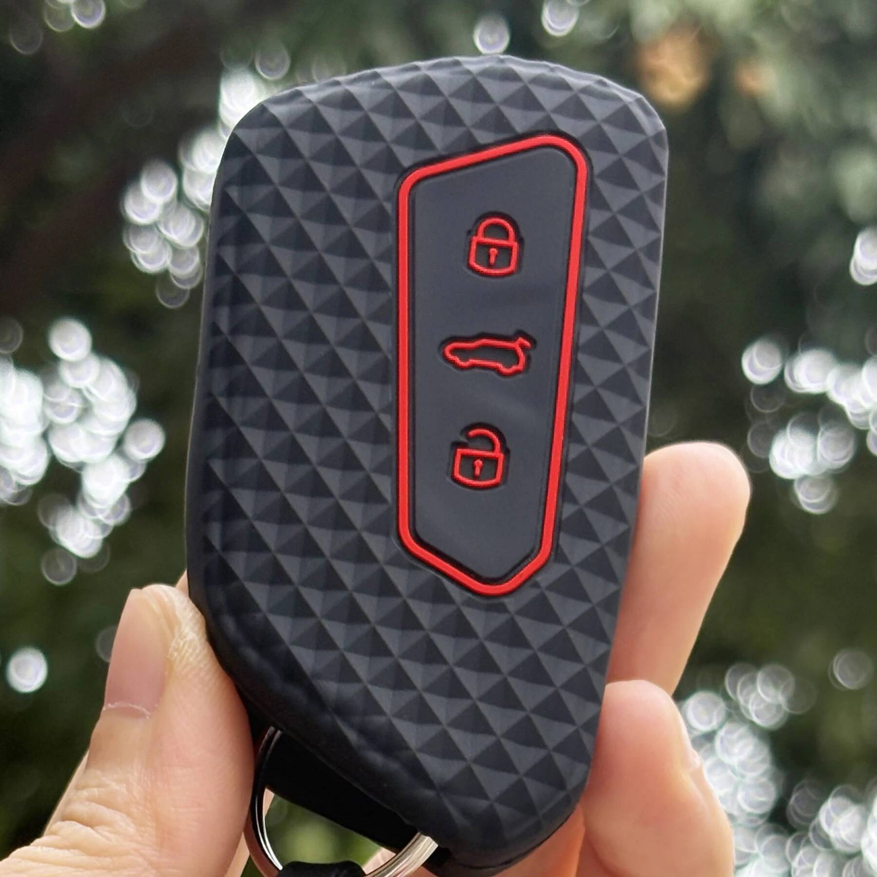 

Keychain For VW Caddy 3 Fox Jetta 4 Golf 8 Gti Cles ID-4 GTI Octavia Seat Leon Silicone Key Case All-Around Protection Key Caps