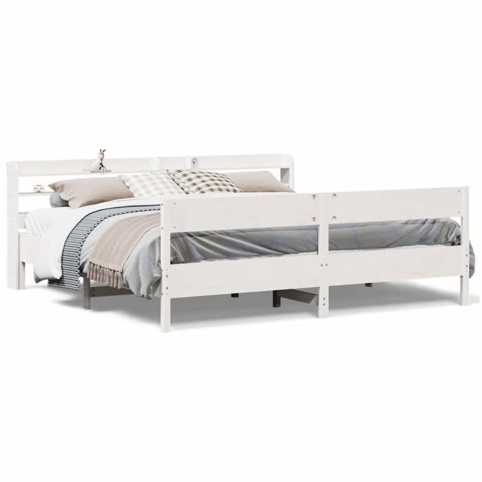 VidaXL Bed Frames Without Mattress White 180x200 Cm Solid Pine Wood 3306919