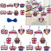 Royal King Charles Iii Crown Party Decorations 8 Paper Cutouts With Twine