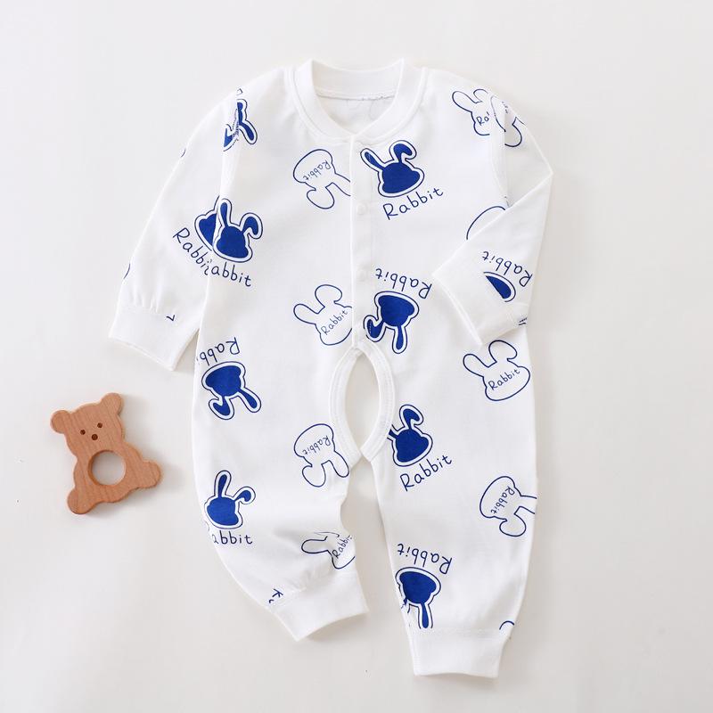 Baumwolle Klasse A Baby Strampler mit offenem Schritt - Langarm Neugeborenen Krabbelanzug für Frühling & Herbst