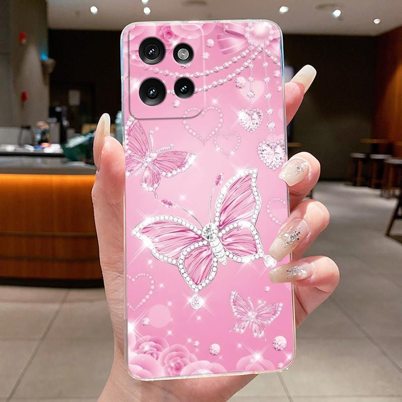Case For Motorola Edge 50/Edge50 Neo/Moto S50/Edge 50 Pro Capa Flower Butterfly Protective Shell Soft Silicone TPU Phone Cover