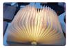 Three-Color LED Eye Protection Book Lamp: Wooden Carved Stackable Night Light