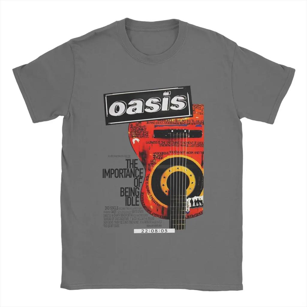 The Classic Rock Band Oasis Men's Pure Cotton T-shirt Y2K Short-sleeved Summer Fashion Trend Casual Wear Top