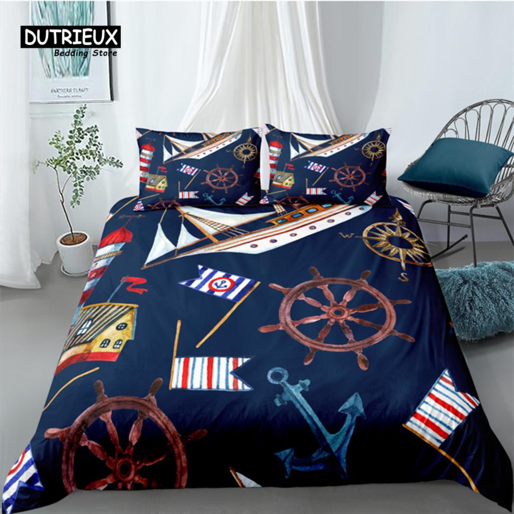 

Роскошный 3D принт «Парусный маяк», Комплект удобного пододеяльника для дома, Комплект детского постельного белья размера Queen и King, EU/US/AU/UK EU single(135x200cm)