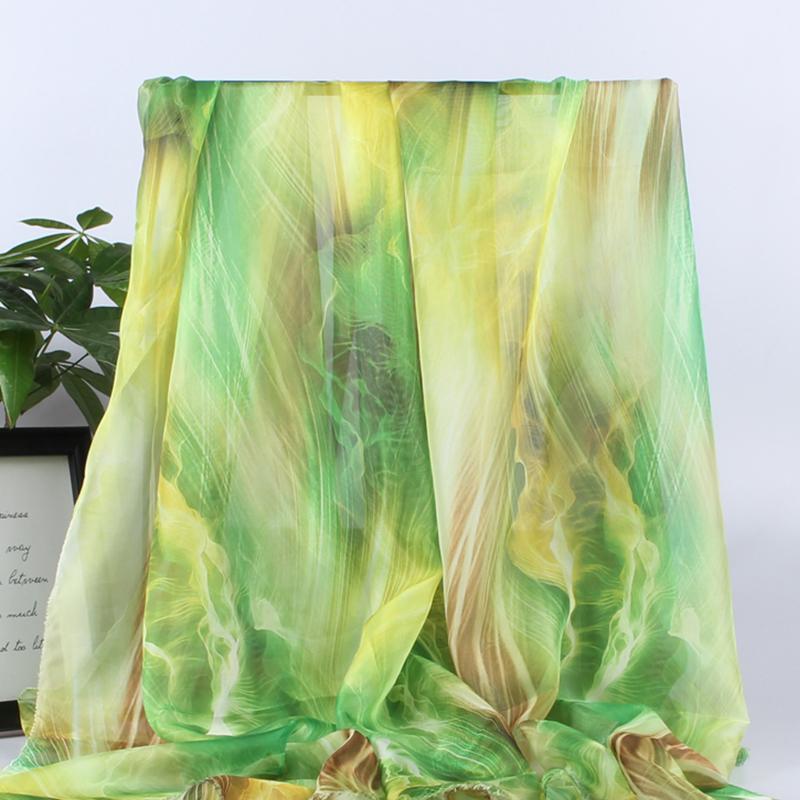 

100X150Cm Chiffon Fabric Gradient Color for Hanfu Scarf Dress Skirt Sewing Diy Craft Wedding Silk Thin Cloth Soft Breathable New 100X150cm