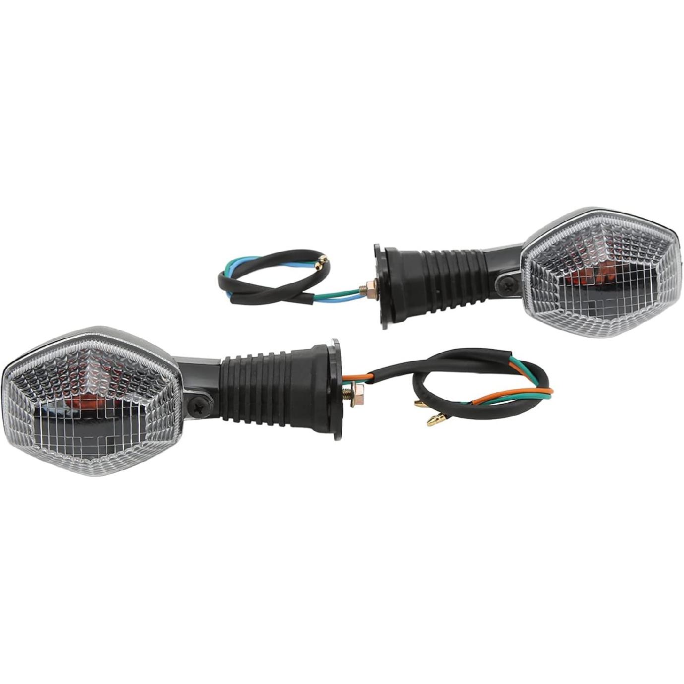 Fydun Motorcycle Turn Signals, 12V Motorcycle Front Indicator Turn Signal Universal Lamp for DL 1000 V Strom 20062012(Black) прозрачный