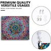 PRRPRR Blacklight Mandala Tapestry for Bedroom, UV Reactive Trippy Wall Tapestry, Bohemian Aesthetic Wall Art Decor for Adults Teens and