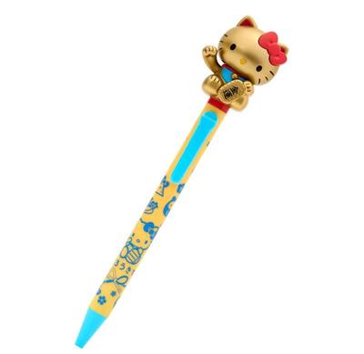 Sanrio Hello Kitty Maneki-Neko Akční kuličkové pero Zlaté NOVÉ Postavičky Sanrio