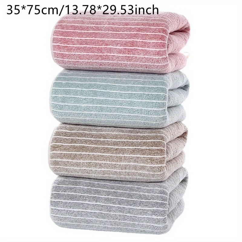 4 Piece Luxury Striped Towel Set - Quick-Dry & Highly Absorbent for Home, Hotel, Spa - Includes Bath, Hand & Washcloths