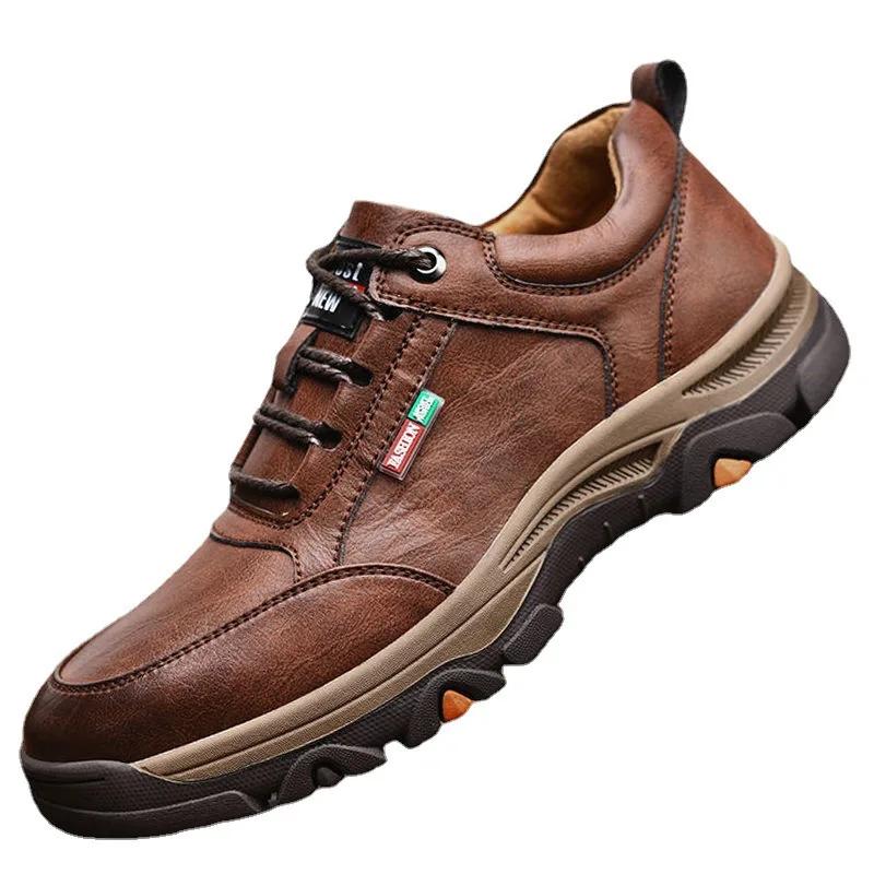 Men's Sneakers Leather Men Casual Shoes Moccasins Breathable Retro Men Sports Walking Shoe Outdoors Hiking Sneakers