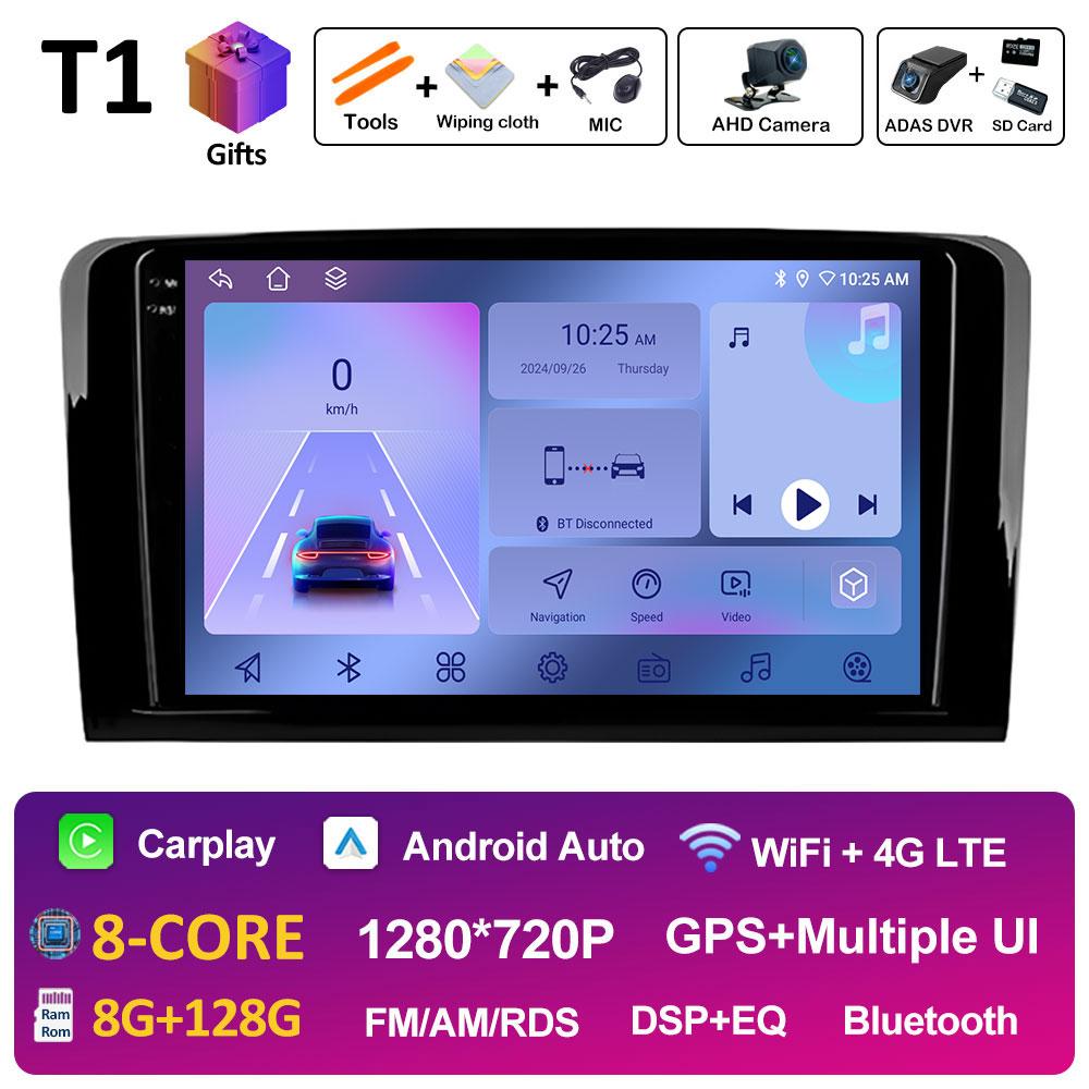 Player Radio Video Multimedia Auto Android 14 Pentru Mercedes Benz CLASS ML W164 Wireless Carplay Ventilator Răcire DSP Stereo Accesorii
