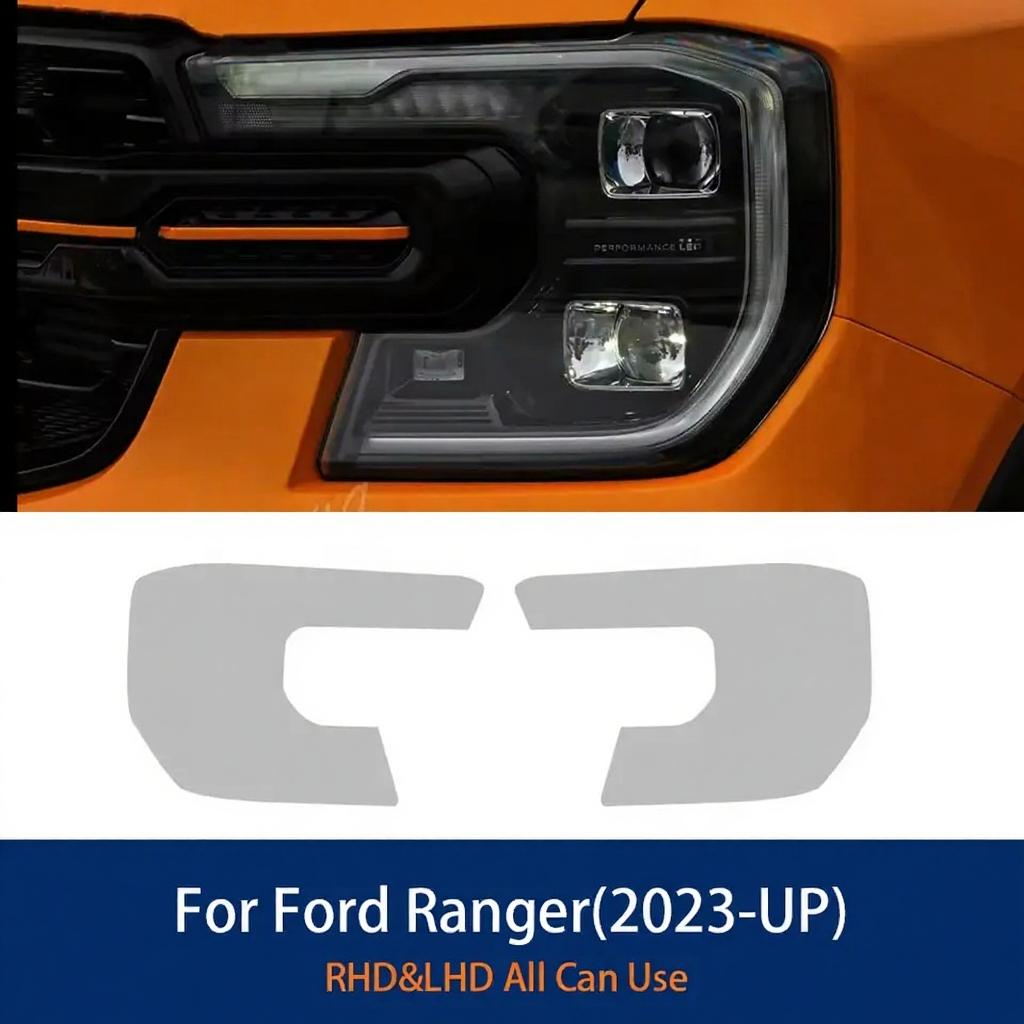 For Ford Ranger 2024 T9 Wildtrak Raptor Car Headlight Protective Film Transparent Pre Cut Anti-Scratch TPU Sticker