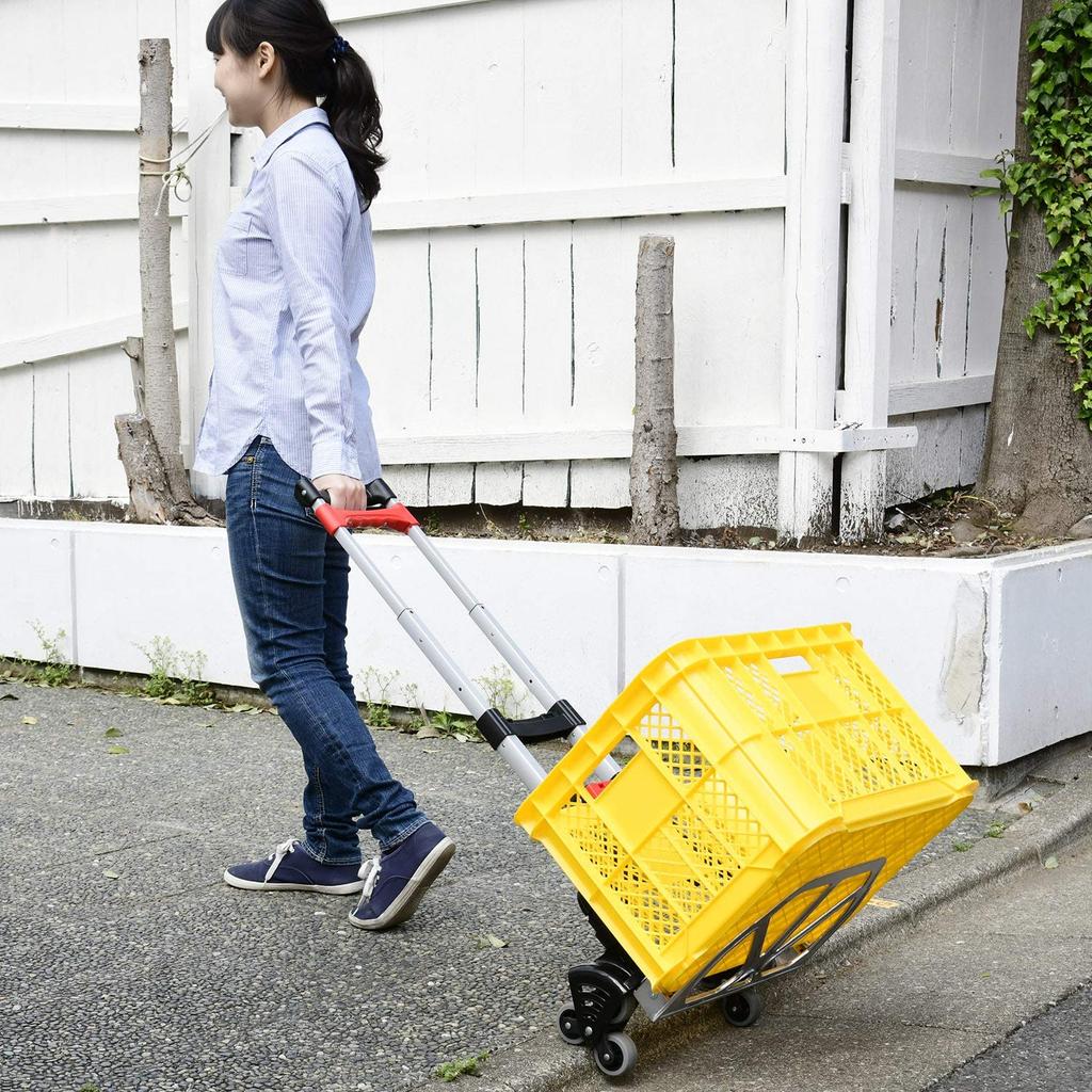 YAMAZEN GT-60BH6 Folding Carry Cart, Lightweight, Step-Resistant, 6-Wheel Type