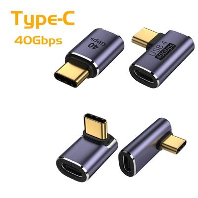 USB 4.0 PD 100W 8K 40Hz Charger Connector For Macbook 40Gbps High Speed USB C OTG U-Shape Straight Angle Male To Female Adapters