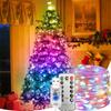 New Year Christmas Decoration Holiday Fairy Lamp Copper Wire USB Led Indoor Home Decor White RGB String With Remote Control