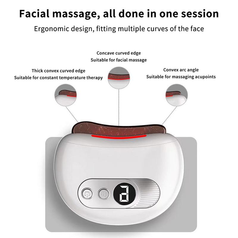 Electric Guasha Massager Body Scraping Heating Vibration Muscle Gua Sha Face Neck Eye Massage Knife Stone Gua Sha Scraper