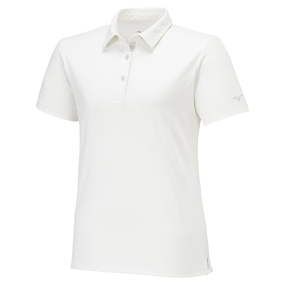 Mizuno Soft Dry Polo Snow Short Women's Shirt, White, 32MAB303, Sleeve, Comfortable, Moisture-Wicking, Quick-Drying, UPF50+