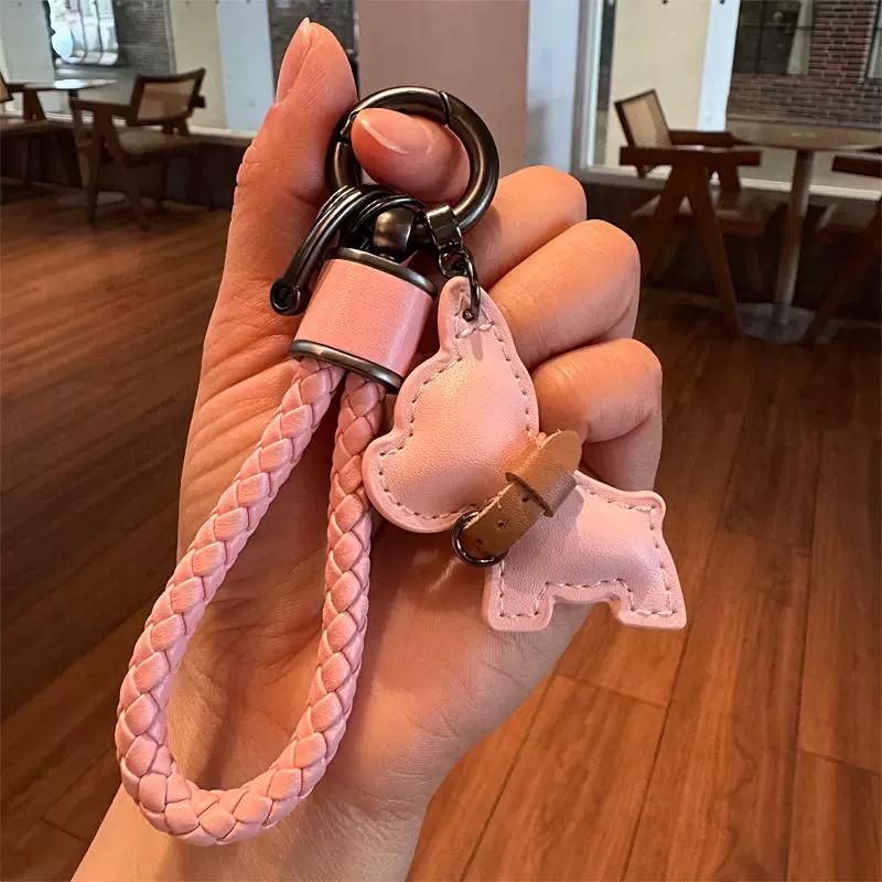 French Bulldog Puppy Handmade Car Keychain Cute Creative Bulldog Pendant Couple Gift Premium Bag Accessory