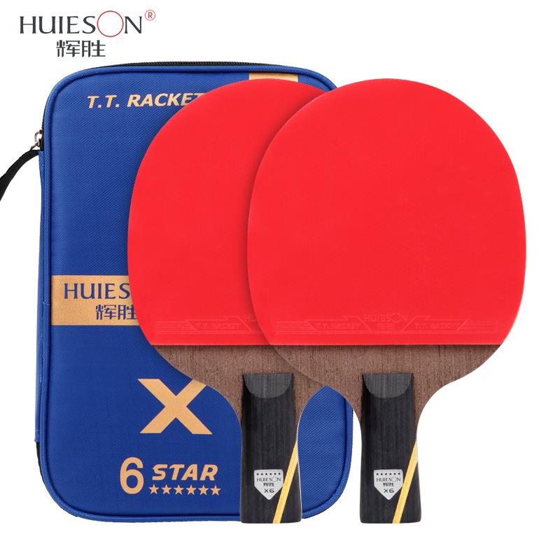 Huieson 3-Sterne 5-Sterne 6-Sterne Tischtennis Schläger 7-lagiges Holz Gummi beidseitig Noppen Innen Ping Pong Schläger (Kein Ball)