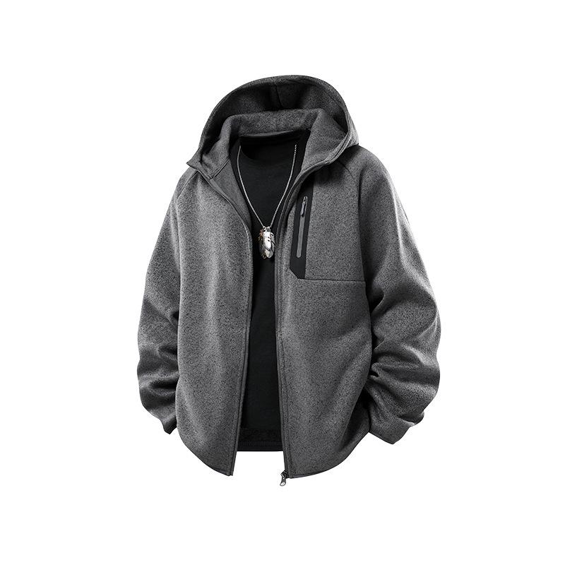 Men's Warm Casual Hooded Sweatshirt Trendy Fashionable Thick-Fleece-Lined Jacket—Versatile and Minimalist Sportswear