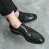Fashion Business men's leather shoes Classic and Gentleman British Style Party and groom's wedding Hot selling Black brown shoes