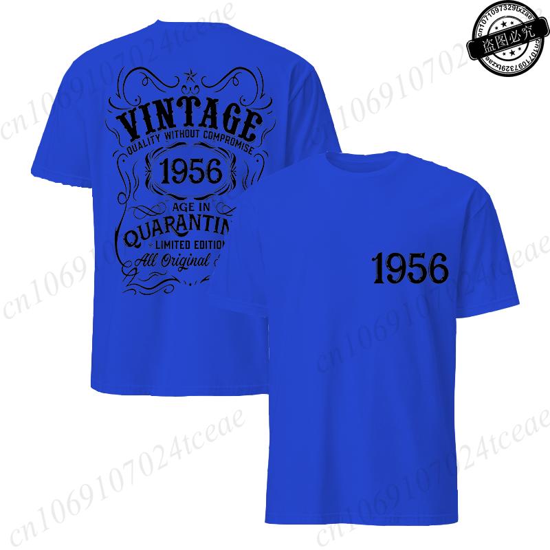 Mens Tshirt Vintage 1956 Age in Quarantined Limited Edition All Original Birthday Print Funny Male Tops Summer Casual Tshirt
