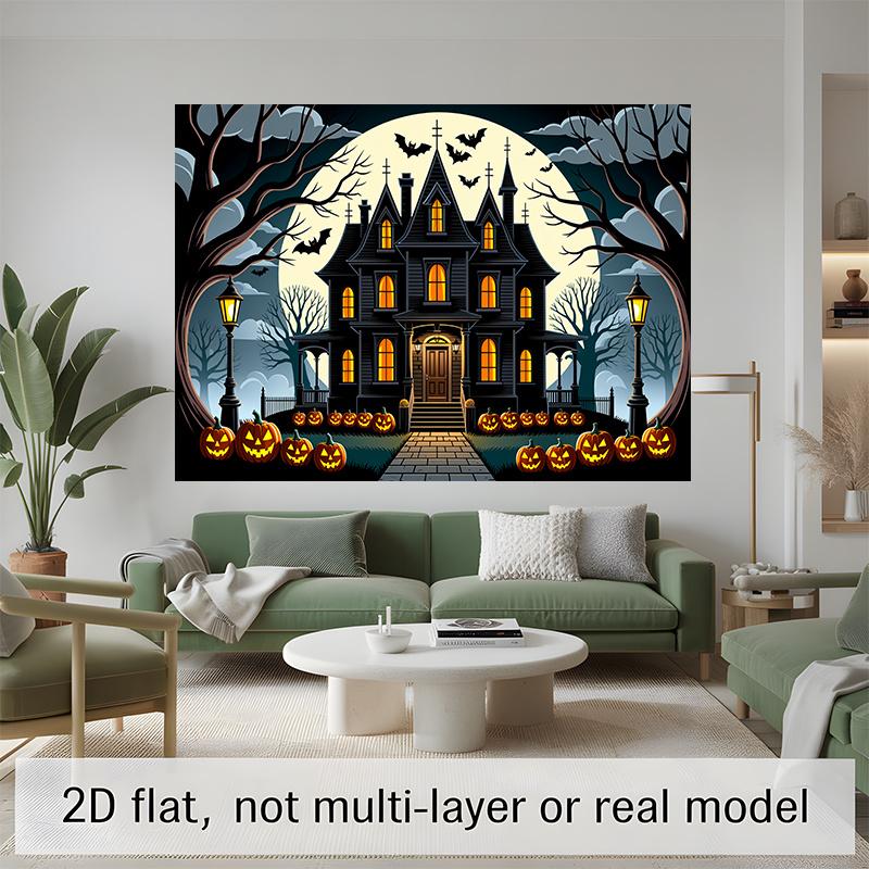 Party Backdrop Halloween Flat Banners Spooky Scary House Celebrations Wedding Enthusiasts Photo Booth Decor Front Door Decor