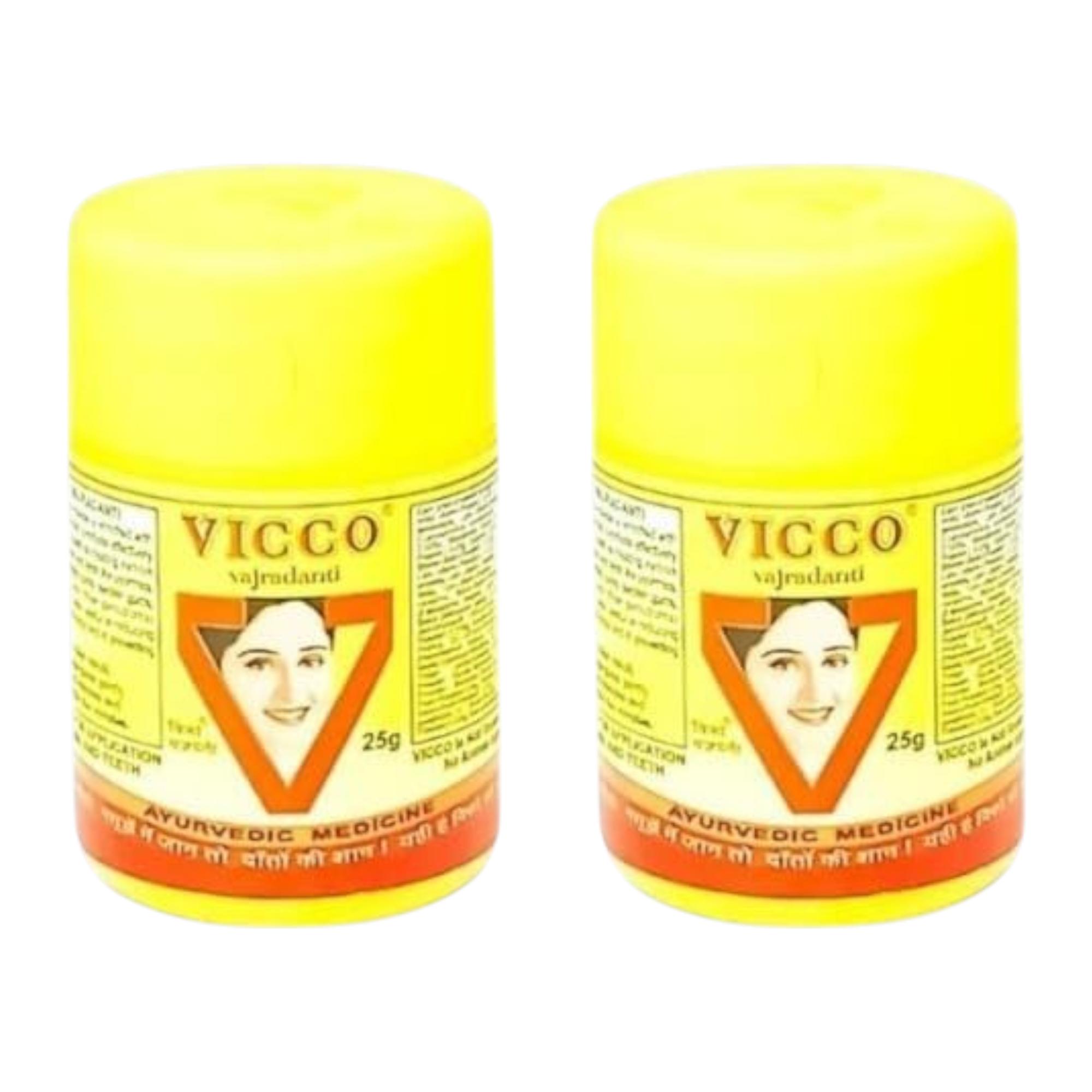 

Vicco Vajradanti Ayurvedic Toothpowder For Strong Teeth And Gum Protection | Herbal Oral Care Powder For Fresh Breath | 25g Each Pack Of 2