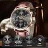 LIGE TOP Pánské hodinky Ležérní Business Vodotěsné hodinky Jednoduché Kožené Kalendář Pánské Křemenné hodinky