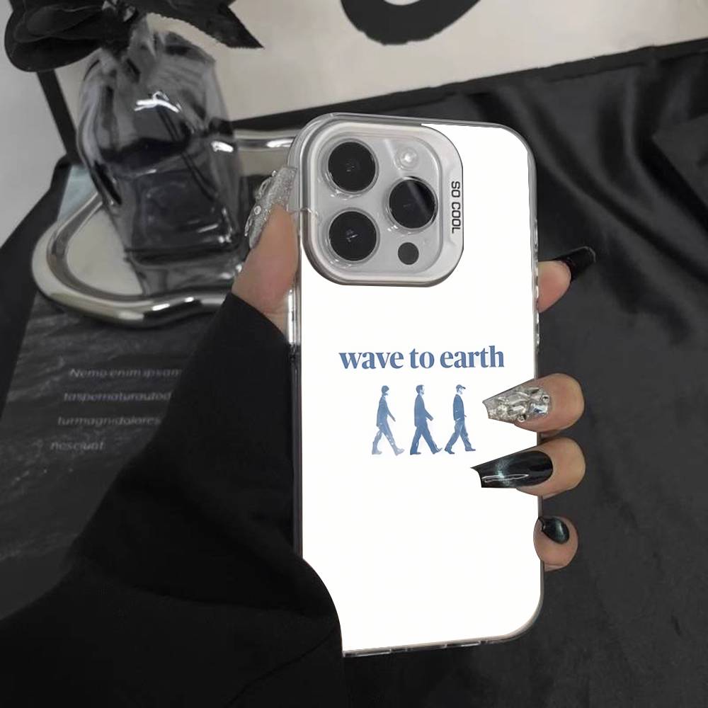 W-Wave To Earth Summer Flows For iPhone 17,16,15,14,13,12,11,Mini,Pro,E,SE4,XS,MAX White Candy Matte Cover