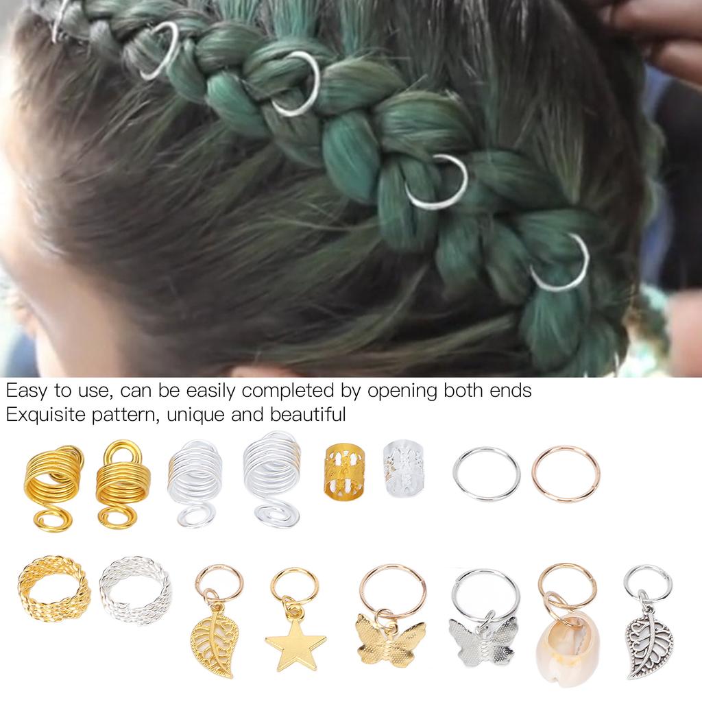 140pcs Exquisite Hair Dreadlocks Beads Fashionable Braid Accessories for Parties Weddings