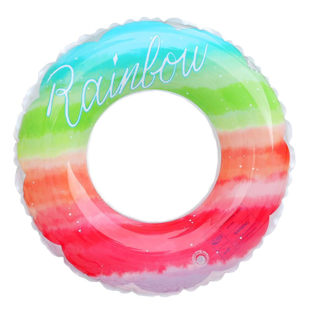 Anello gonfiabile da nuoto rétro a righe ispessito per bambini Xiao Lü - Design Oliva e Fiore di Ciliegio