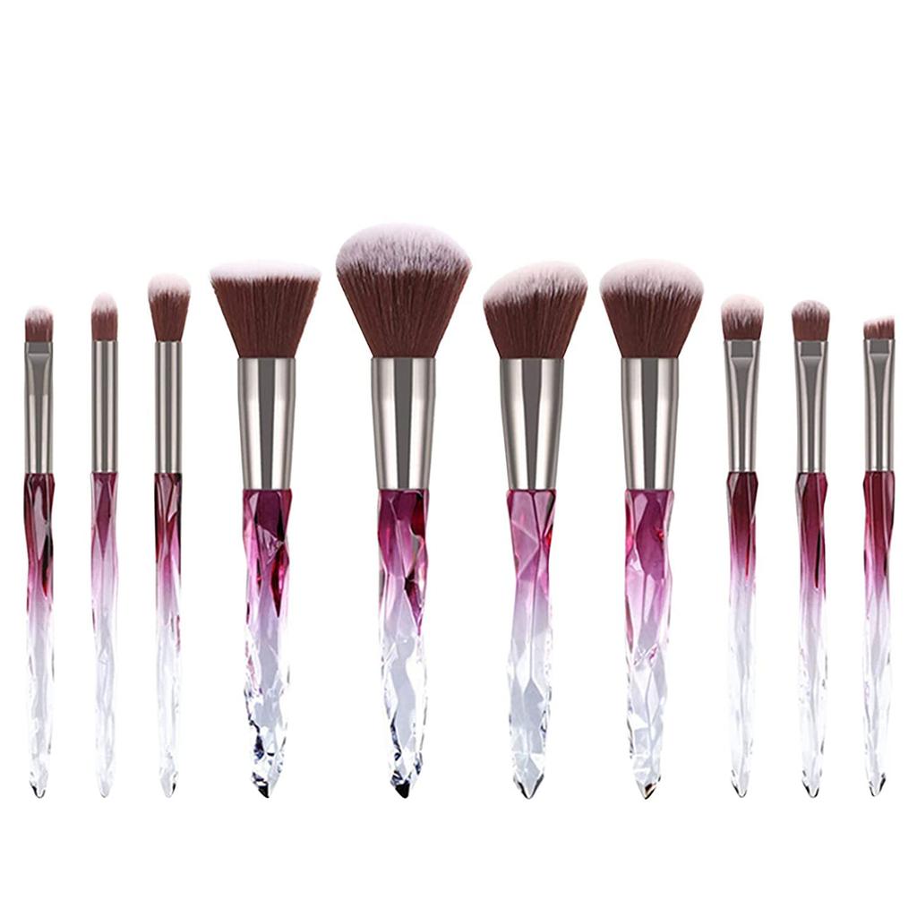 10 Crystal Makeup Brushes, Transparent Makeup Tools, Makeup Brush Set
