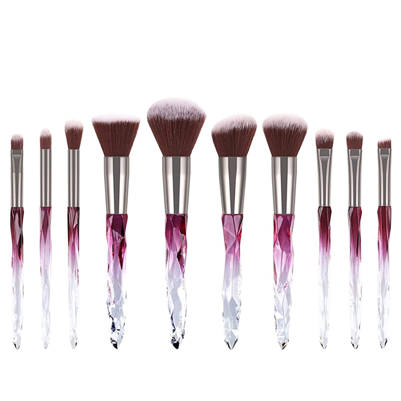 10 Crystal Makeup Brushes, Transparent Makeup Tools, Makeup Brush Set