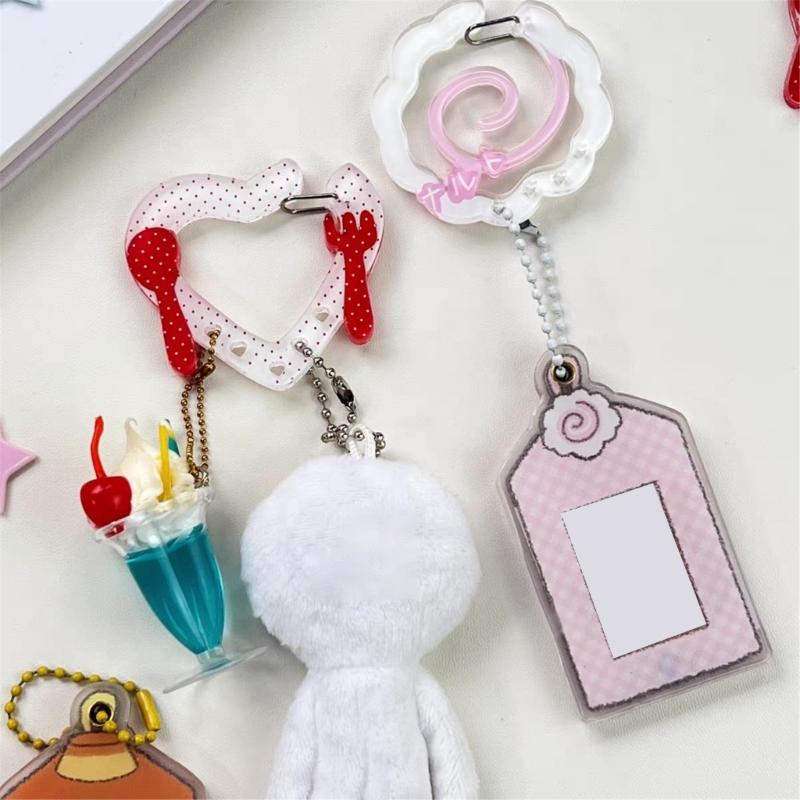 Carabiner Clip for Keys and Small Items Acrylic Pendant for Backpack Handbook Decoration Ita Bag Buckle Accessory