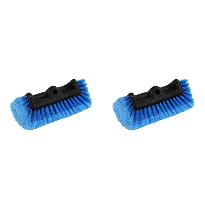 Lot de 2 brosses à poils doux à quatre côtés pour le visage, brosse à eau pour lavage de voiture - longueur 25 cm, bleu