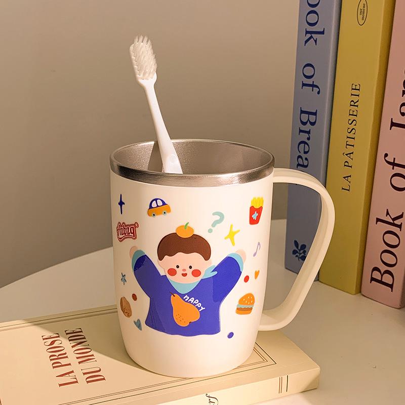 Whimsical Family Stainless Steel Cartoon Toothbrush Cup