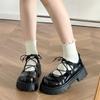 Fashion 2024 New Fashion Lace Up Hollow Lolita Shoes Women Platform Pumps Women's Punk Pu Leather Jk Uniform Shoes Mary Janes Shoes