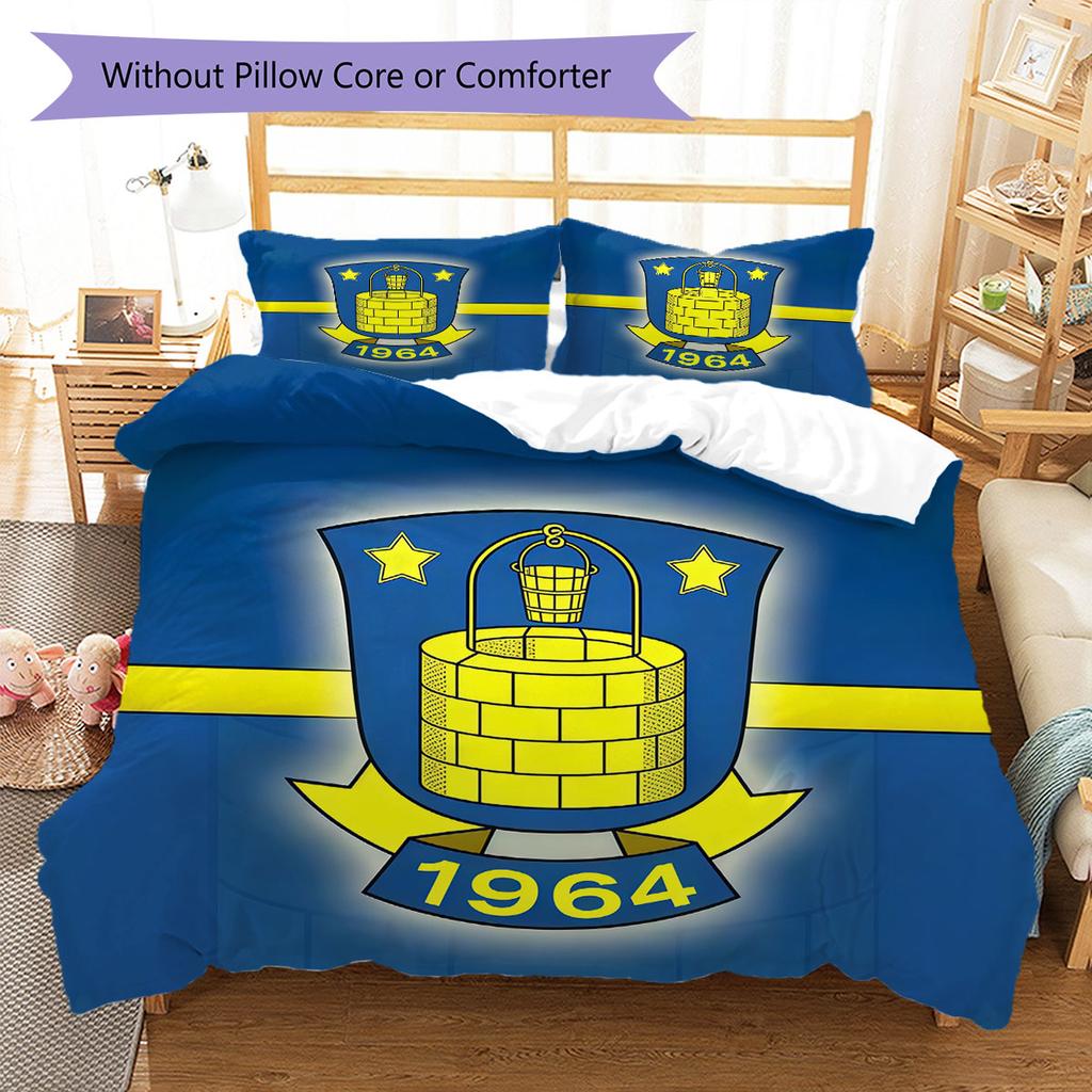 Brøndby IF Bedding Quilt Set Quilt Cover Pillowcase Home Decoration Birthday Gift (1 * Duvet Cover + 2 * Pillowcase, Without Core)