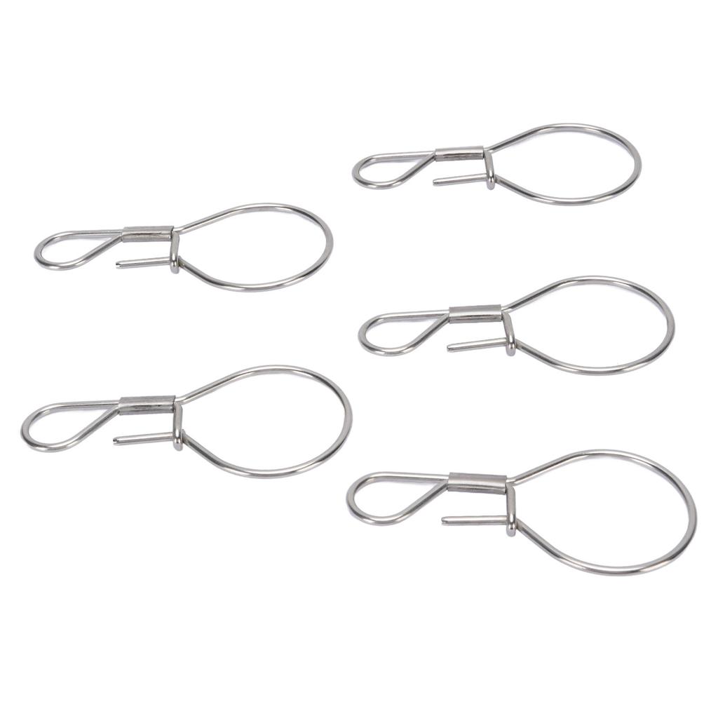 5PCS Fishing Locks Stainless Steel Single Handed Live Fish Lock Buckle for Freshwater Saltwater Fish