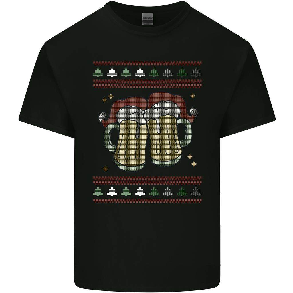 Christmas Beers Funny Xmas Alcohol Drunk Unisexs Light Cotton TShirt