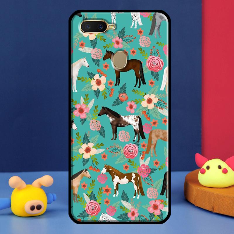 Horses Pattern Collage Case For Oppo A91 A5 A9 A16 A76 A96 A58 A78 A98 A52 A72 A74 A94 A54 S A57 A77 A15 A17 Cover