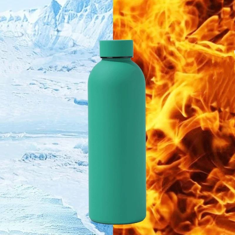 JUSTINLAU 500ml Tragbare Thermoskanne Edelstahl Vakuumflasche Kalt&Heiß Sportbecher Autobecher Thermischer Reisebecher Kaffeetasse