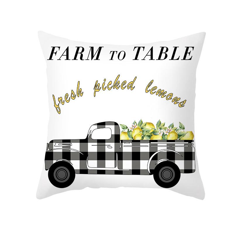 Summer Fruit Cushion Cover Chartreuse Pillowcase Lemon Letter Decoration  Sofa  Nordic Home